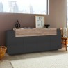 Sideboard living room sideboard black and wood 200cm 4 compartments Corona Side Hound Discounts