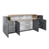 Sideboard living room sideboard black and wood 200cm 4 compartments Corona Side Hound Sale