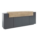 Sideboard living room sideboard black and wood 200cm 4 compartments Corona Side Hound Offers