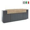 Sideboard living room sideboard black and wood 200cm 4 compartments Corona Side Hound On Sale