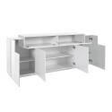Modern white kitchen sideboard 200cm 4 compartments Corona Side Lacq Sale