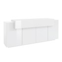 Modern white kitchen sideboard 200cm 4 compartments Corona Side Lacq Offers