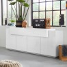 Modern white kitchen sideboard 200cm 4 compartments Corona Side Lacq Promotion