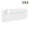 Modern white kitchen sideboard 200cm 4 compartments Corona Side Lacq On Sale