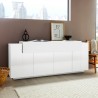 Modern white kitchen sideboard 200cm 4 compartments Corona Side Lacq Catalog