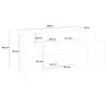 Modern white kitchen sideboard 200cm 4 compartments Corona Side Lacq Choice Of