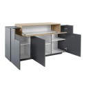 Modern living room sideboard 3 compartments 160cm black and wood Corona Side Hound Sale
