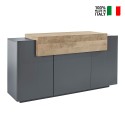 Modern living room sideboard 3 compartments 160cm black and wood Corona Side Hound On Sale