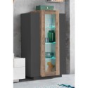 Black and wood high modern showcase for living room 80x120cm Corona Hound Discounts