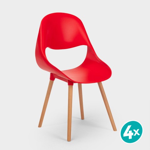 copy of Modern Design Polypropylene and Wood Chairs for kitchen and bar Shell Promotion