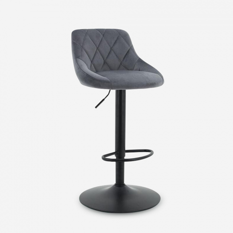 copy of Kitchen bar stool swivel adjustable footrest quilted velvet Nox Promotion