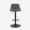 copy of Kitchen bar stool swivel adjustable footrest quilted velvet Nox Offers
