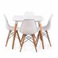 4 Seater Set Square Table and Chairs Living Dining Room Kiki Woody Promotion