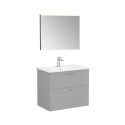 Suspended bathroom cabinet 80cm washbasin 2 drawers LED mirror Root VitrA M Choice Of