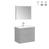 Suspended bathroom cabinet 80cm washbasin 2 drawers LED mirror Root VitrA M On Sale