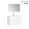 Suspended bathroom cabinet 100cm washbasin 2 drawers LED mirror Root VitrA L Promotion