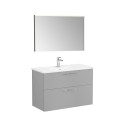 Suspended bathroom cabinet 100cm washbasin 2 drawers LED mirror Root VitrA L Choice Of