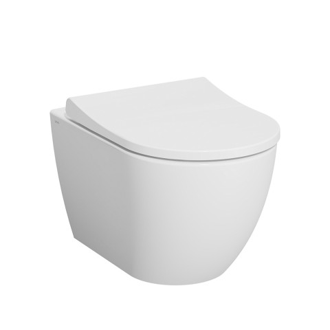 Suspended flush-to-the-wall WC pan with toilet seat Mia Round VitrA Promotion