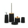 Black ceramic bathroom accessories set soap dish brush holder dispenser Sidian On Sale