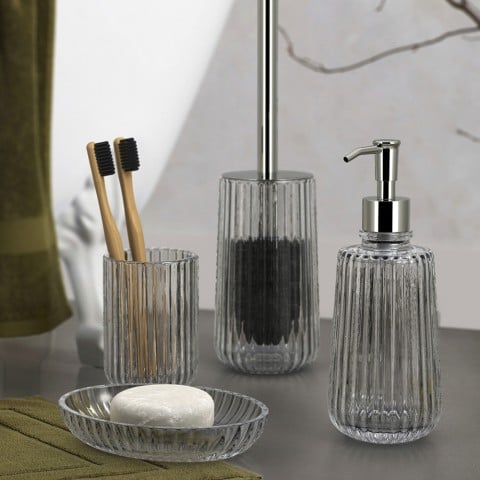 Bathroom accessories toothbrush holder soap dispenser glass Retro Promotion