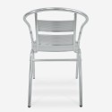 Aluminum chair with armrests garden bar restaurant stackable Sunday Sale