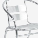 Set of 2 aluminum chairs with table 70x70cm for outdoor garden bar Bliss Sale