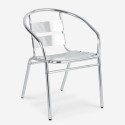 Set of 2 aluminum chairs with table 70x70cm for outdoor garden bar Bliss Offers