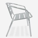 Set of 2 aluminum chairs with table 70x70cm for outdoor garden bar Bliss Discounts