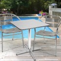 Set of 2 aluminum chairs with table 70x70cm for outdoor garden bar Bliss On Sale