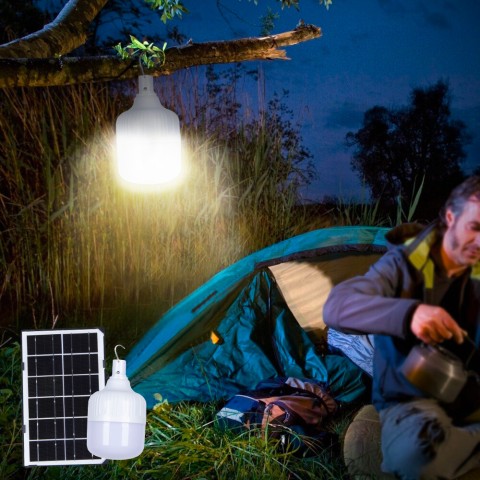 Portable 50W LED lamp with solar panel and remote control SunStars Promotion