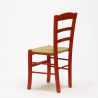 Vintage Wooden Dining Chair with Straw Seat for Kitchen Dining Room Paesana 