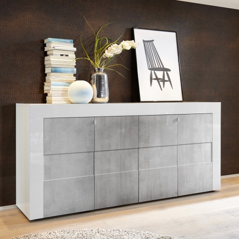 Modern sideboard 4 doors 180cm sideboard white grey living room Scept L Easy Promotion