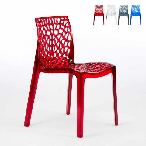 Stackable Transparent Polycarbonate Chair for Bars and Restaurants Gruvyer Promotion