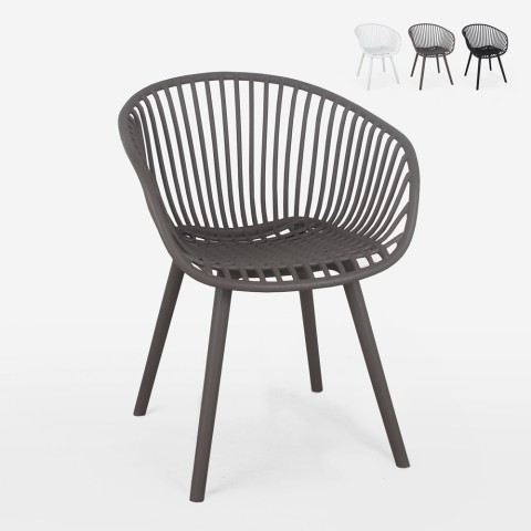 Modern chair with armrests for garden kitchen dining room Philis Promotion