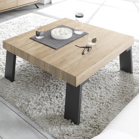 Low square 86x86cm wooden coffee table for living room Dachshund Palma Promotion