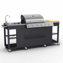 Beefmaster Gas grill made of stainless steel with 4+1 burners grill and sink On Sale