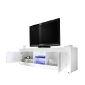 Glossy white modern living room TV stand 2 doors Nolux Wh Basic Discounts