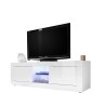 Glossy white modern living room TV stand 2 doors Nolux Wh Basic Offers