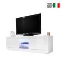 Glossy white modern living room TV stand 2 doors Nolux Wh Basic On Sale