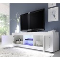 Glossy white modern living room TV stand 2 doors Nolux Wh Basic Bulk Discounts