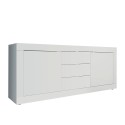 Glossy white sideboard living room sideboard 2 doors 3 drawers Tribus Wh Basic Offers