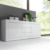 Glossy white sideboard living room sideboard 2 doors 3 drawers Tribus Wh Basic Bulk Discounts