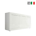 Living room sideboard 3 doors sideboard 160cm glossy white Modis Wh Basic On Sale