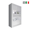 Modern living room showcase 4 high gloss white doors Tina Basic On Sale