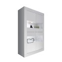 Modern living room showcase 4 high gloss white doors Tina Basic Offers