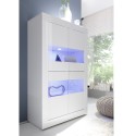 Modern living room showcase 4 high gloss white doors Tina Basic Discounts
