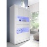 Modern living room showcase 4 high gloss white doors Tina Basic Discounts