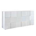 Sideboard design chess 3-door glossy white wood Dama Wh S Offers