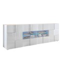 Glossy white 241cm modern kitchen sideboard 2 doors 4 drawers Dama Wh L Offers