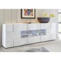 Glossy white 241cm modern kitchen sideboard 2 doors 4 drawers Dama Wh L Sale